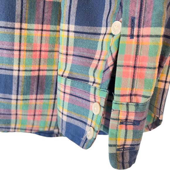 Vineyard Vines Shirt Womens Plaid Adj Long Sleeve Sz 8 Tunic Preppy Logo - Picture 5 of 13